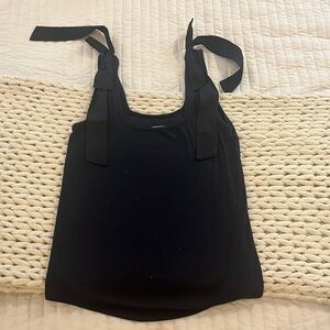 Summersalt Black Tie Shoulder Tank